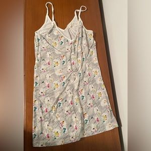 Handmade LA floral tank top large strappy white pink yellow orange teal flowers